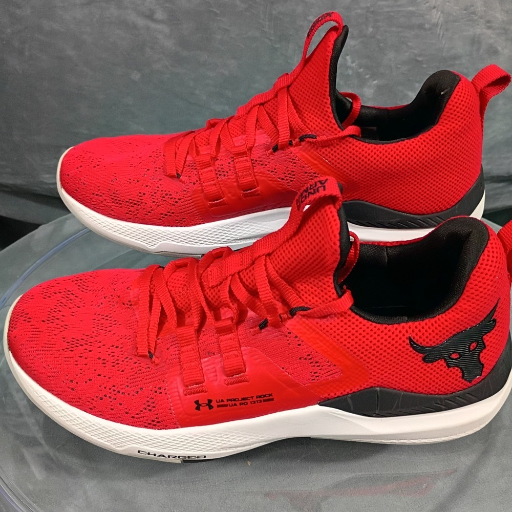 Under Armour Project Rock BSR Mens Training Shoes Red Black 3023006-600 Size 10